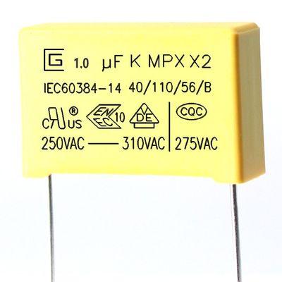 Sicherheits-Kondensator 1.0Uf 105K X2 mit ausgezeichneten flammhemmenden Eigenschaften P22.5MM