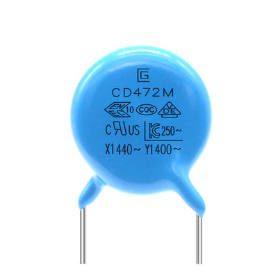-40C-85C Y1 Sicherheitskondensator Kapazität 472M/400V Isolierwiderstand &gt; 100MΩ CE-zertifiziert