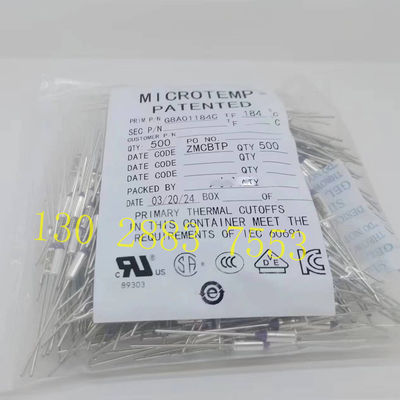 MICROTEMP G8A00072C Wärmeschutzverschluss Stromunterbrechungsfähigkeit bis zu 25 Ampere bei 250 VAC G8A01Tf072C