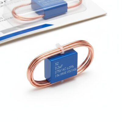 Zinsverbundene Kupferbleitdrahtmaterial X2 Sicherheitskondensator Kapazität Toleranz Plus Minus 20 Prozent Nennspannung 2,5-fache Nennspannung